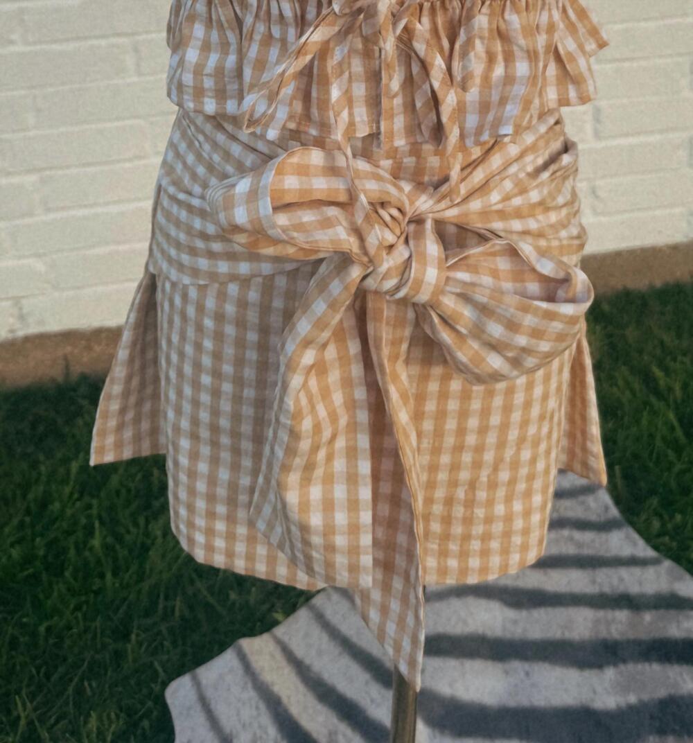 NEW TCEC women's clementine skirt in tan/ white